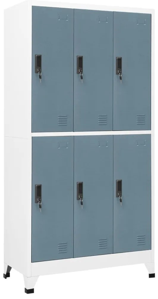 vidaXL Φοριαμός Ανοιχτό Γκρι &amp; Σκούρο Γκρι 90 x 45 x 180 εκ. Ατσάλινος