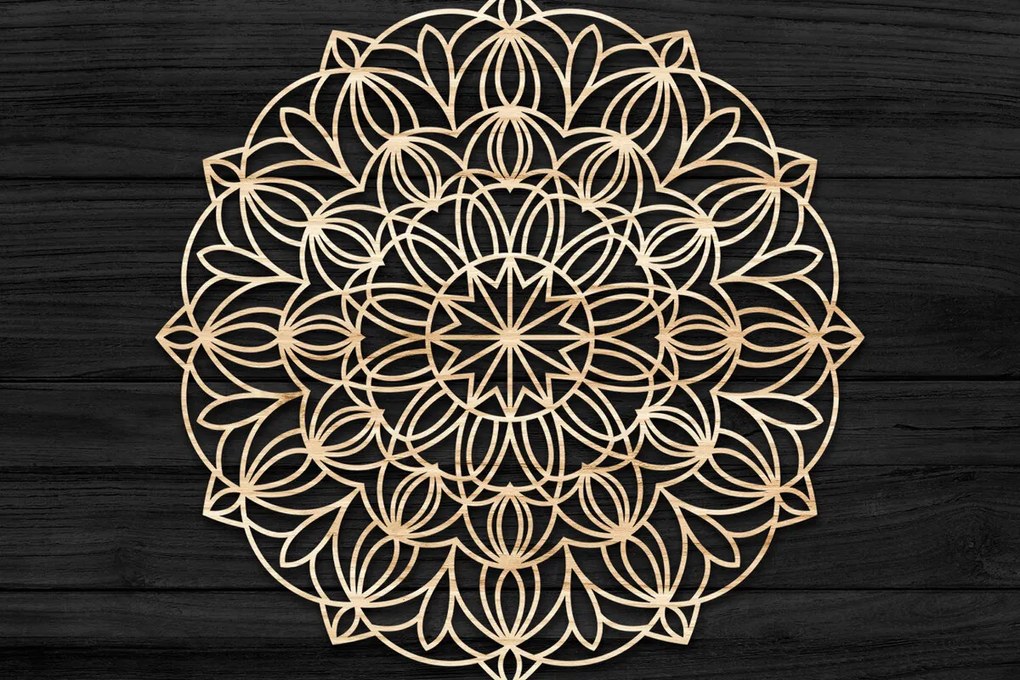 Σετ των 2 Intra απο ξύλο plywood 3mm-4mm πάχος Τρισδιάστατη , Mandala Δίασταση 30x30 cm INTRAFABR-73704336