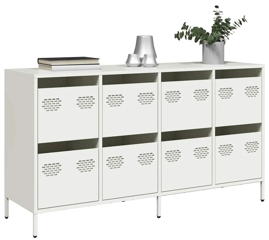 vidaXL Sideboard Λευκό 135x39x73,5 cm Ατσάλι ψυχρής έλασης