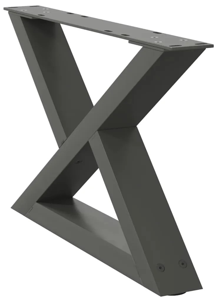 vidaXL Πόδια Τραπεζιού Σαλονιού 2 τεμ. Ανθρακί 50x(30-31,3) εκ. Ατσάλι