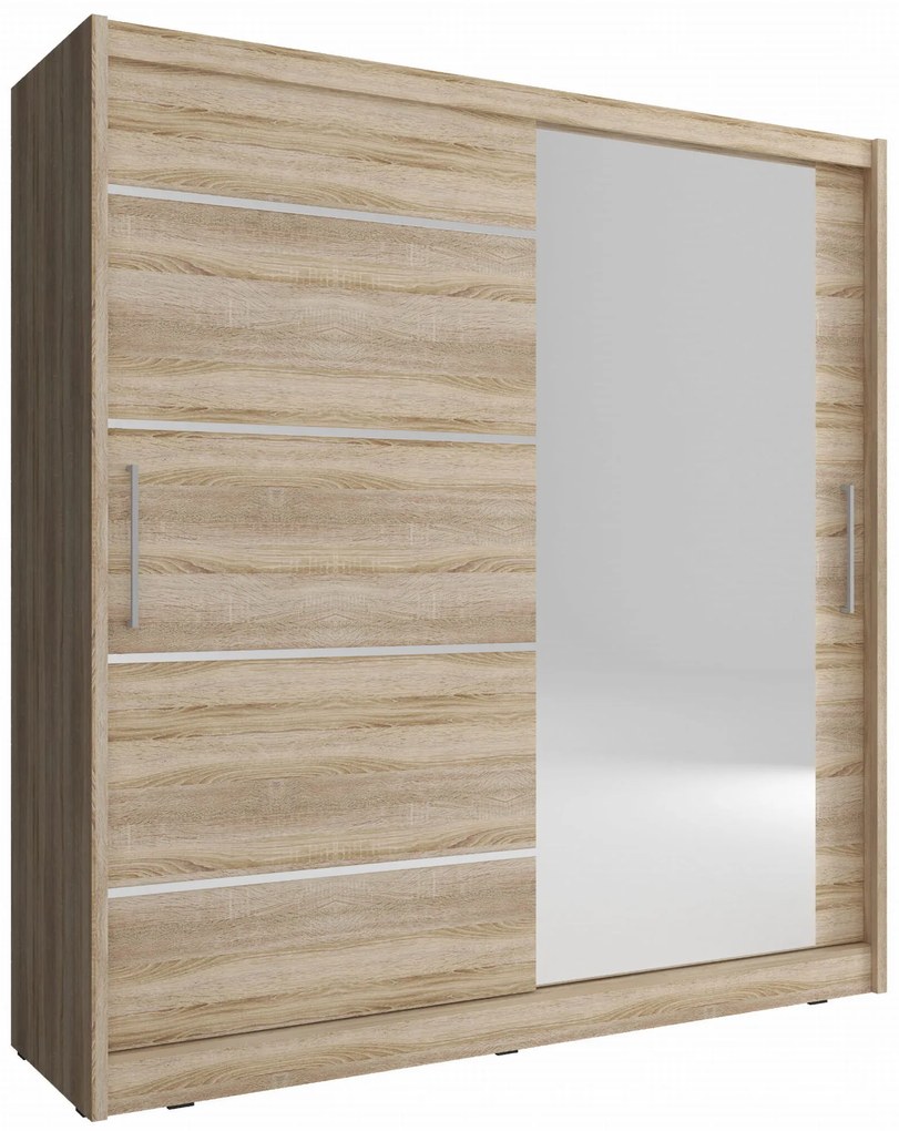 Ντουλάπα Mazoo συρόμενη-180 x 62 x 200 εκ.-Φυσικό