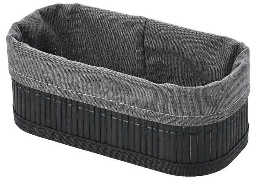 Καλάθι Οργάνωσης Μπάνιου Bamboo Essentials 02-19679 19.5x10cm Με Επένδυση Black Estia Bamboo,Ύφασμα