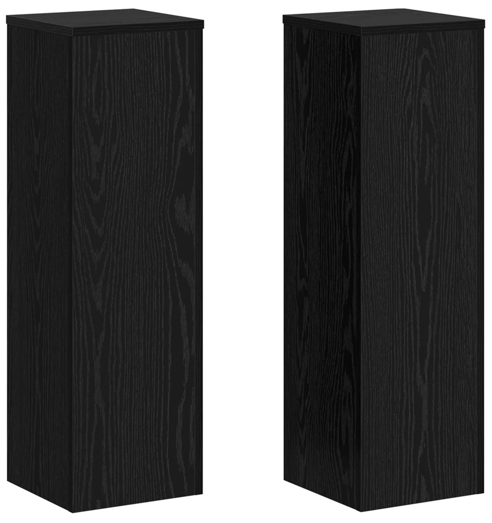 vidaXL Σταντ Φυτών 2 τεμ Μαύρη Δρυς 25 x 25 x 80 εκ Ξυλεία Ειδικής Κατασκευής