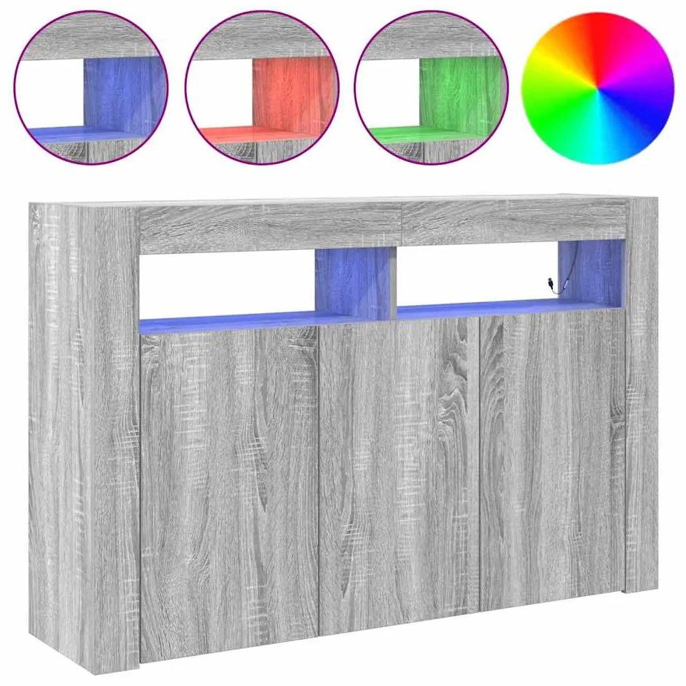 vidaXL Πλαϊνό γραφείο Γκρι sonoma 116 x 30 x 75 εκ. Επεξεργασμένο ξύλο