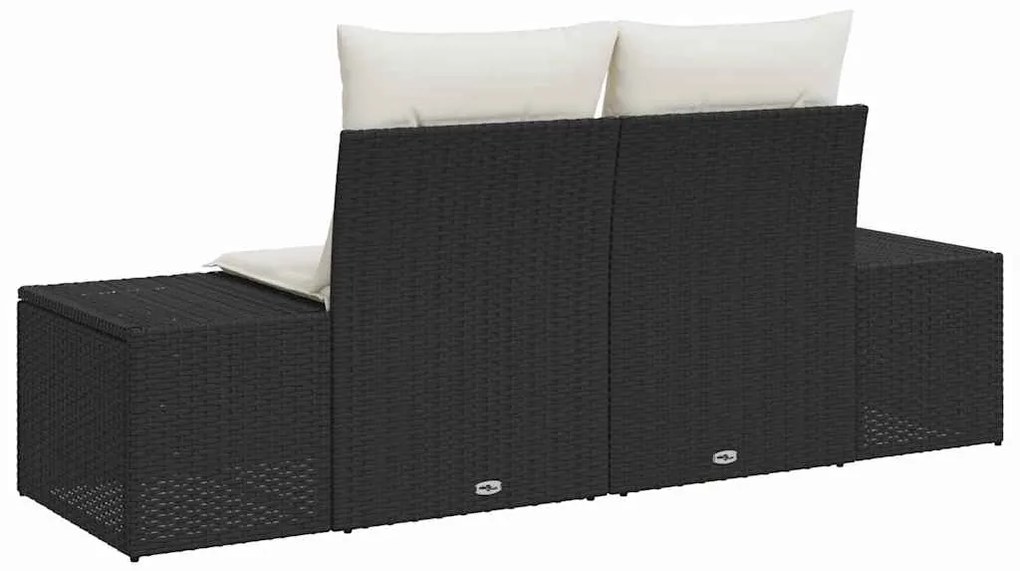 vidaXL Καναπές Κήπου με μαξιλάρι Μαύρο 123 x 62 x 69εκ συνθετικό ρατάν
