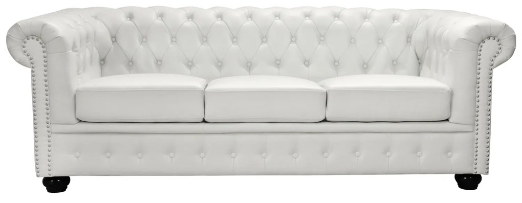 ΚΑΝΑΠΕΣ 3ΘΕΣΙΟΣ T.CHESTERFIELD HM3009.02 ΤΕΧΝΟΔΕΡΜΑ ΛΕΥΚΟ ΜΑΤ 208x90x73 εκ.