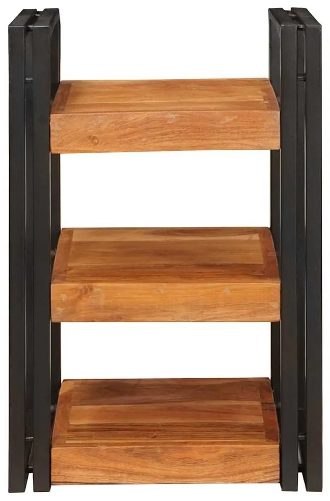 vidaXL Κομοδίνο Καφέ και μαύρο 38 x 33 x 58 εκ. Σταθερό Ξύλο Ακακίας