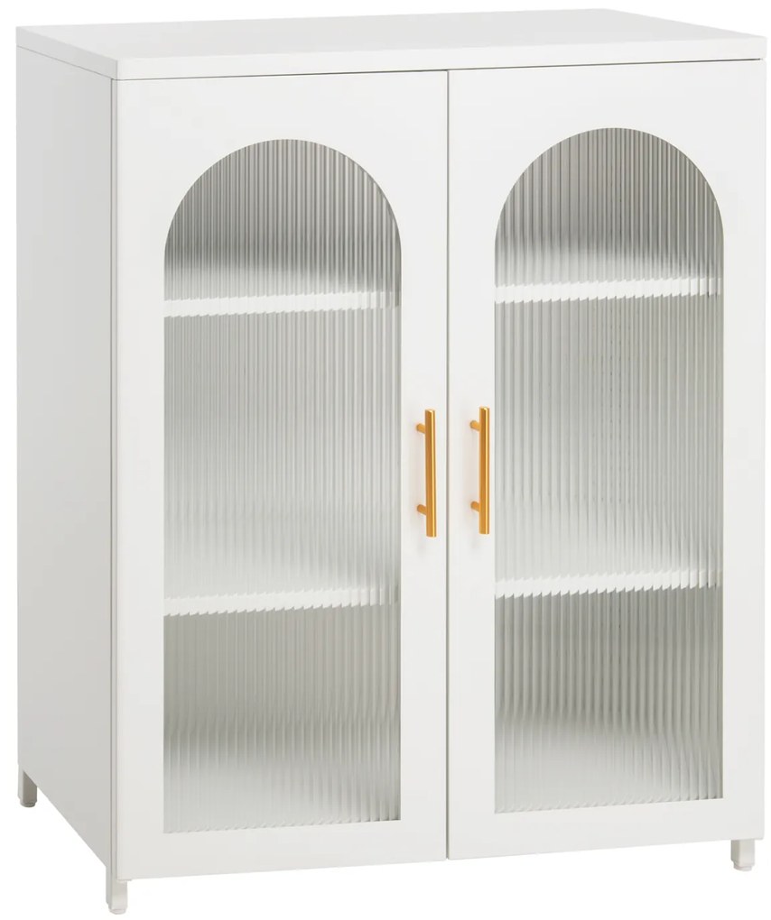 ΜΕΤΑΛΛΙΚΟ ΝΤΟΥΛΑΠΙ ΒΙΤΡΙΝΑ CARIL HM9571.02 ΛΕΥΚΟ 80x37-40x102Yεκ.