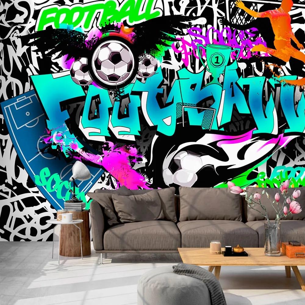 Φωτογραφική ταπετσαρία γκράφιτι επιγραφή ποδόσφαιρο - 350x245