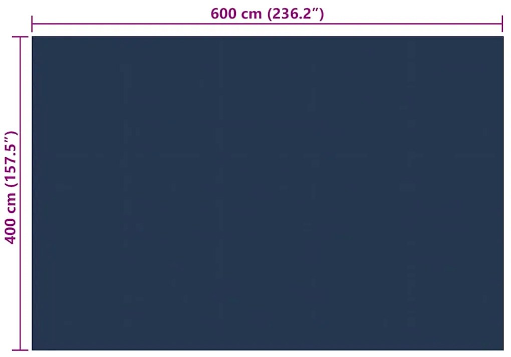 vidaXL Κάλυμμα Πισίνας Ηλιακό Μαύρο/Μπλε 600x400 εκ. από Πολυαιθυλένιο