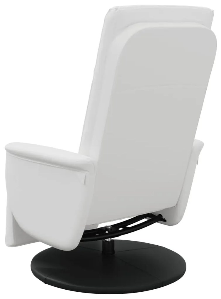 vidaXL Πολυθρόνα Ανακλινόμενη με Υποπόδιο Λευκή από Συνθετικό Δέρμα