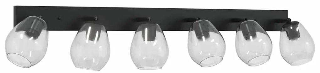 vidaXL Σποτ οροφής Μαύρο 110.5 x 13 x 26 εκ. Γυαλί και μέταλλο