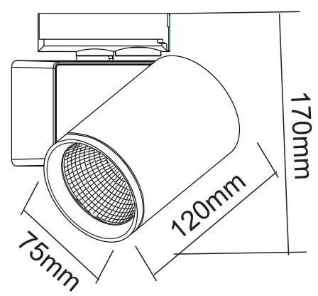 SAND WHITE LED TRACK LUMINAIRE 20W 4000K 1-PHASE 38° 2400LM 230V AC Ra80 5YRS - LISOR2040W2N