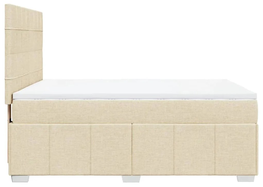 ΚΡΕΒΑΤΙ BOXSPRING ΜΕ ΣΤΡΩΜΑ ΚΡΕΜ 140X200 ΕΚ. ΥΦΑΣΜΑΤΙΝΟ 3293996