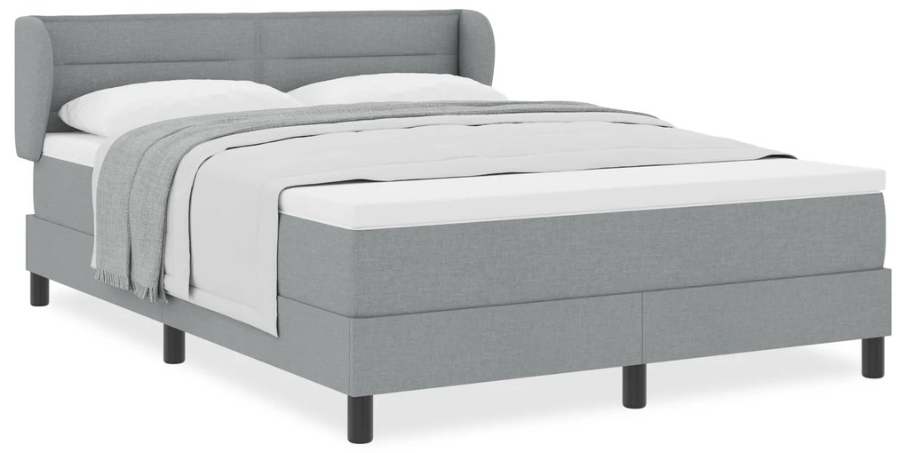 vidaXL Κρεβάτι με Στρώμα Light Grey 140x190 cm Υφασμάτινο