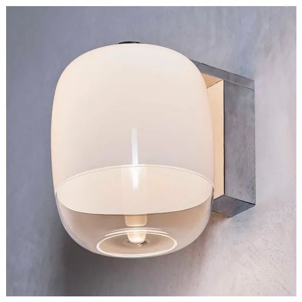Απλίκα Φωτιστικό Τοίχου LED 4W Dimmable Triac Φυσητό Λευκό Γυαλί Gong W1 Prandina-1C40000210101-Χρώμιο 1C40000210101