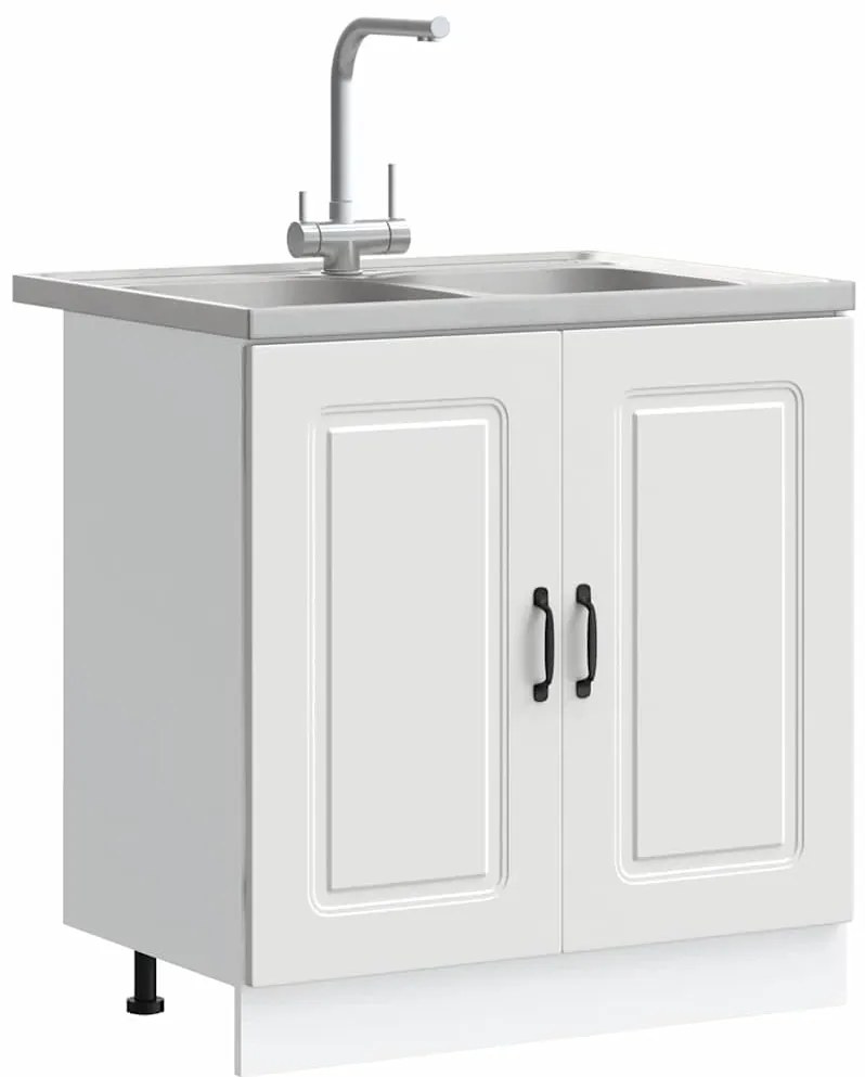 vidaXL Ντουλάπα Κουζίνας με αποθήκευση 2 pcs Λευκό 80 x 46 x 81.5 εκ
