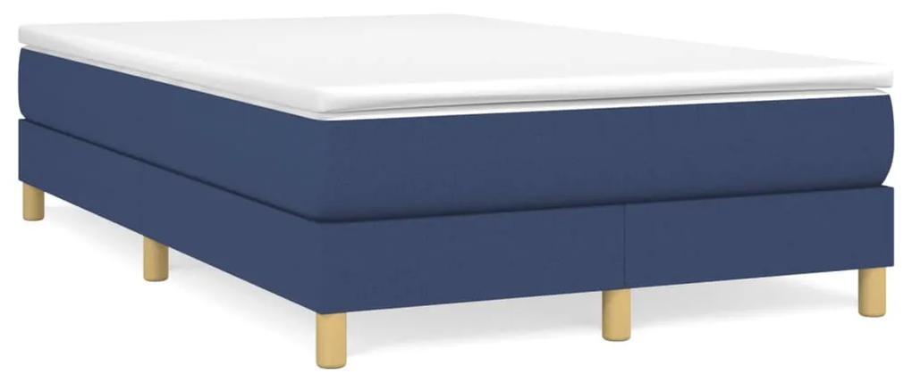 Κρεβάτι Boxspring με Στρώμα Μπλε 120x190 εκ. Υφασμάτινο