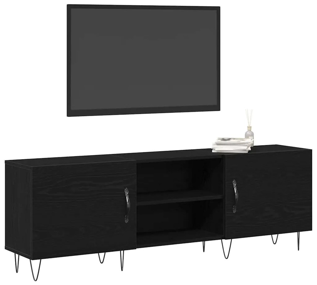 vidaXL Ντουλάπι TV Μαύρη δρυς 150 x 30 x 50 cm Επεξεργασμένο ξύλο