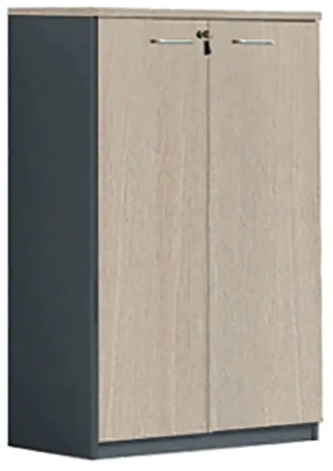 WOODWELL PROGRESS Ντουλάπι Γραφείου Δίφυλλο, 3 Ράφια, Απόχρωση Elm - Sky Grey 80x40x120cm ΕΟ814