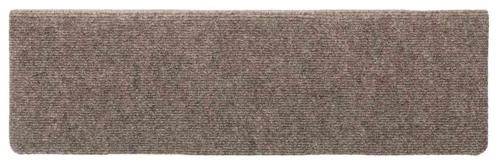 vidaXL Πατάκια Σκαλιών Αυτοκόλλητα 15 τεμ. Μπεζ Ορθογώνια Άκρη 65x21x4 εκ.