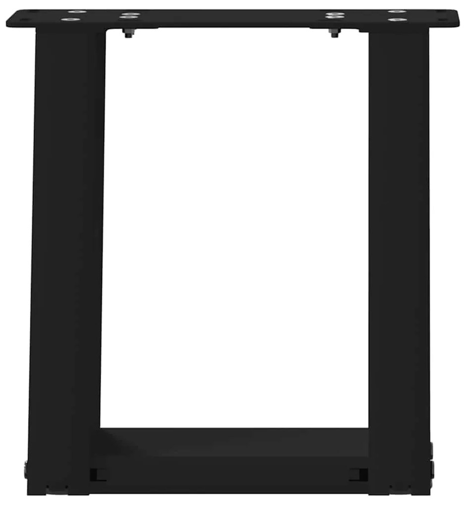 vidaXL Πόδια Τραπεζιού Σαλονιού σε Σχήμα U 2 τεμ. Μαύρο 30x(30-31) εκ. Ατσάλι