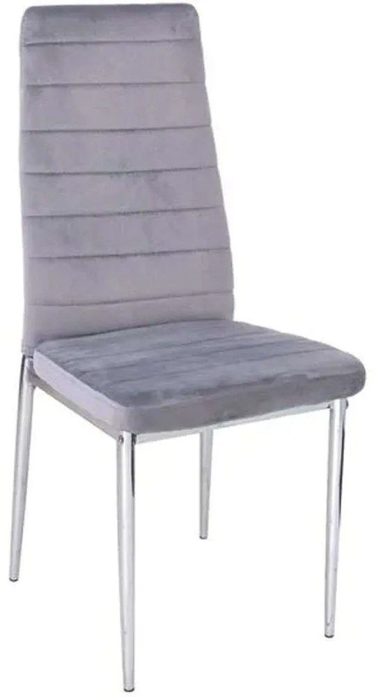 Καρέκλα Jetta ΕΜ966Χ,8Κ 40x50x95cm Grey Βελούδο, Μέταλλο