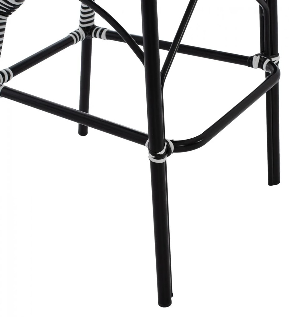ΣΚΑΜΠΟ ΑΛΟΥΜΙΝΙΟΥ BAMBOO LOOK ΜΕ WICKER ΜΑΥΡΟ ΛΕΥΚΟ  56x60x126 εκ. 56x60x126 εκ.