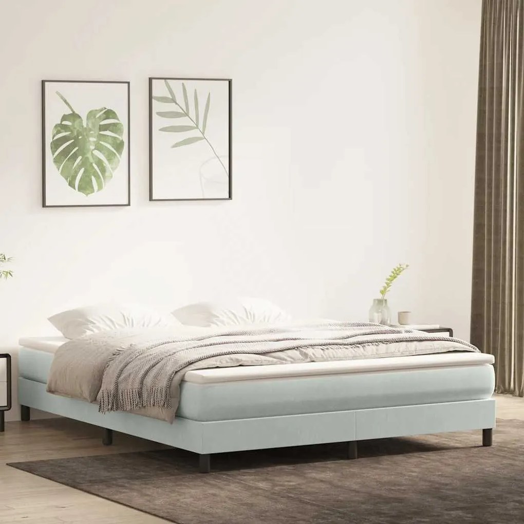 Box Spring κρεβάτι χωρίς στρώμα 180x220 cm Βελούδινο - Γκρι