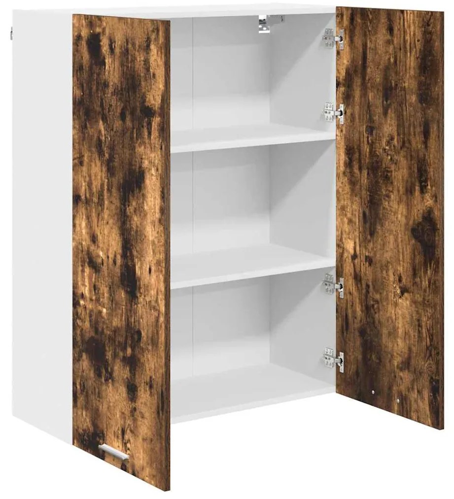 vidaXL Κρεμαστό ντουλάπι με πόρτα Riga Καπνιστό Δρύς 80 x 31 x 100 εκ.