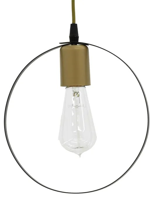 Φωτιστικό οροφής μονόφωτο Florian pakoworld E27 μαύρο-χρυσό Φ23x66εκ