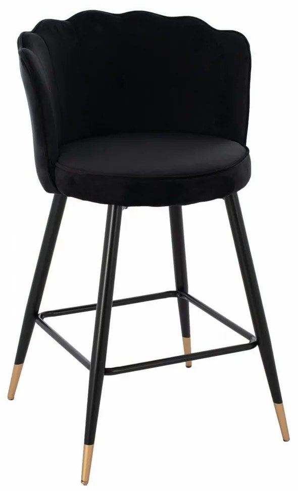Σκαμπό Bar Μεσαίου Ύψους Vesna HM8736.04 50x50x90cm Black Velvet, Metal