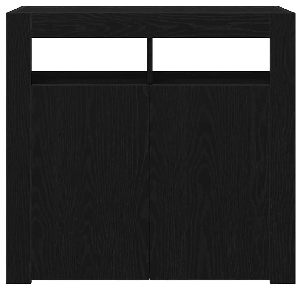 vidaXL Πλαϊνό γραφείο Μαύρη Οξυά 80 x 35 x 75 cm Επεξεργασμένο ξύλο