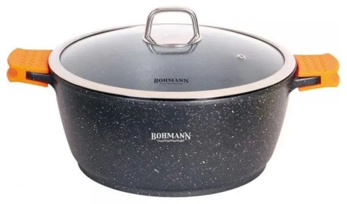 Κατσαρόλα Bohmann BH-7350-40 MRB, 40 cm, 17,5 l, Induction, προστατευτικά σιλικόνης, BlackBohmann pot BH-7350-40 MRB, 40 cm, 17,5 l, Induction, προστατευτικά σιλικόνης, Μαύρο