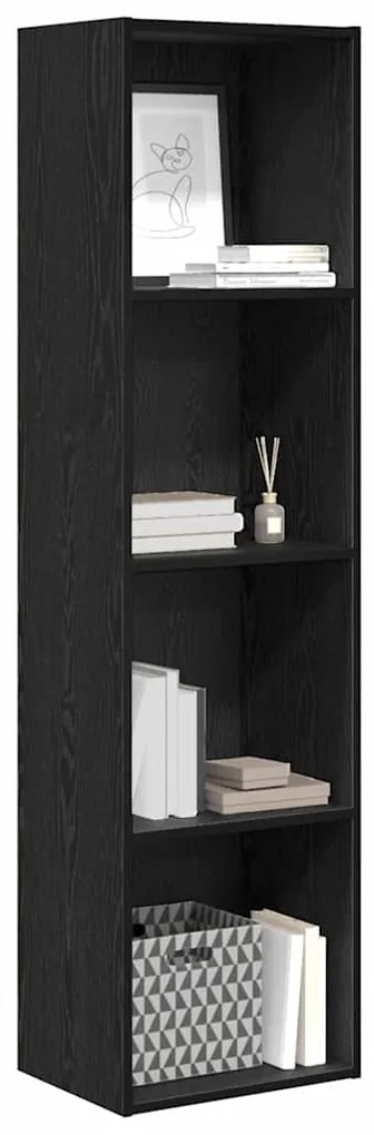 vidaXL Ράφι Βιβλίων Μαύρη Οξυά 40 x 30 x 152 εκ. Επεξεργασμένο ξύλο