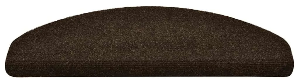 vidaXL Πατάκια Σκαλιών Αυτοκόλλητα 20 τεμ. Καφέ Ημίστρογγυλά Μεγάλα 65x21x4 εκ.