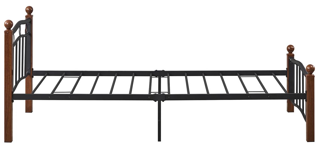 Κρεβάτι Μονό ArteLibre ARROWHEAD Μαύρο/Καρυδί Μέταλλο Για Στρώμα 90x200cm