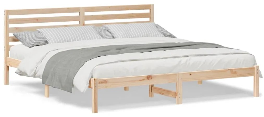 vidaXL Σκελετός Κρεβατιού Καφέ 200 x 200 cm Μασίφ ξύλο πεύκου