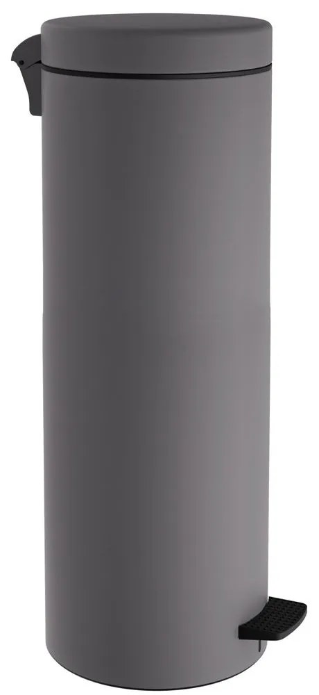 Κάδος Απορριμμάτων Soft Close 2565-163 Φ25x65cm 30lt Matt Concrete Grey Pam&amp;Co Stainless Steel