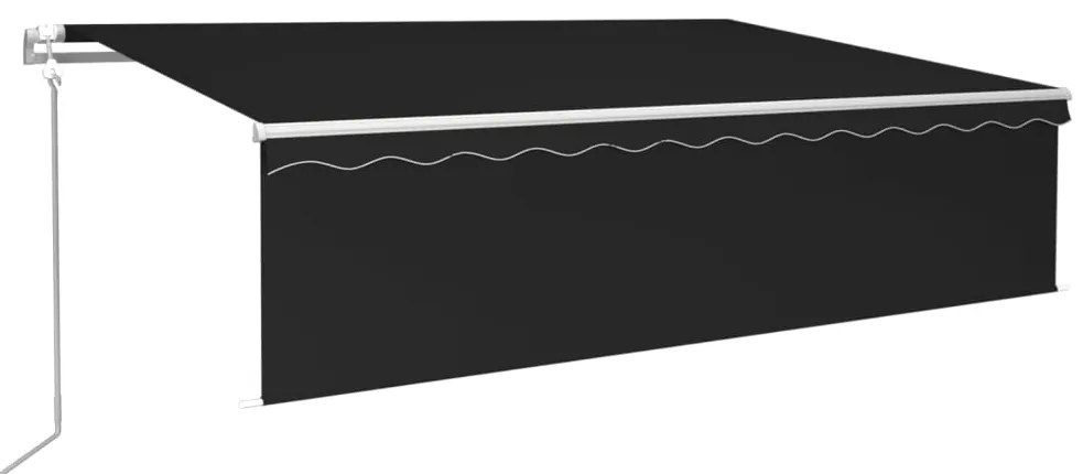 vidaXL Τέντα Αυτόματη με Σκίαστρο/LED/Αισθ. Ανέμου Ανθρακί 6 x 3 μ.