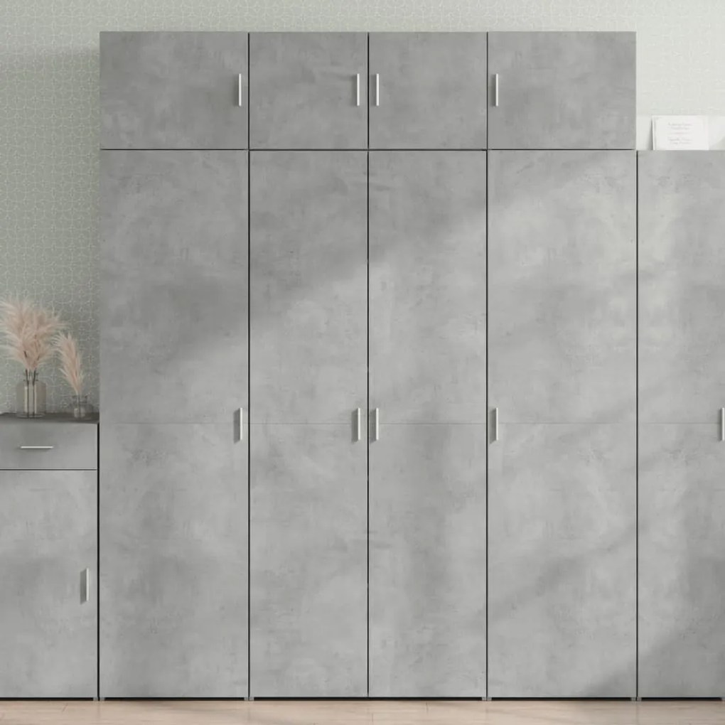Ραφιέρα με Ντουλάπια Γκρι Σκυρ. 80x35,5x180 εκ. από Επεξ. Ξύλο