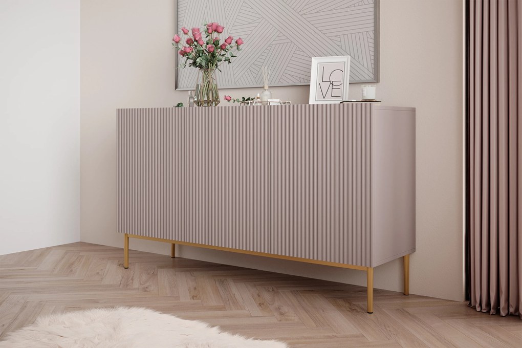 Μπουφές Niki Αντίκ Ροζ + Χρυσά Πόδια 150x85x45cm - BOG4589