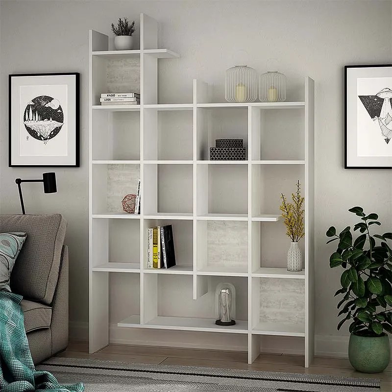ΒΙΒΛΙΟΘΗΚΗ MANCO MEGAPAP ΧΡΩΜΑ ΛΕΥΚΟ 122X25,5X188ΕΚ.