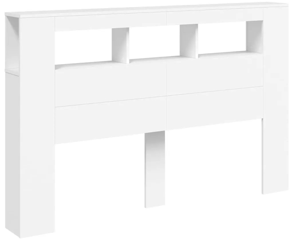 vidaXL Κεφαλάρι Κρεβατιού με LED Λευκό 160x18,5x103,5 εκ Επεξεργ. Ξύλο