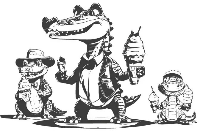 Intra απο ξύλο plywood 3mm-4mm πάχος - Laser Engrave Crocodile Black White Δίασταση 30x30 cm Intraeaxys-91jd3x81