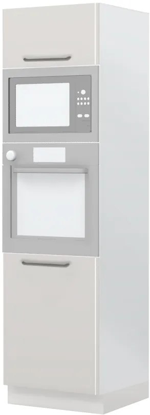 Επιδαπέδιο ντουλάπι φούρνου ψηλό Modena K21-60-RM-Λευκό γυαλιστερό - Γκρι Ανοιχτό - 60.00Χ60.00Χ216.00cm