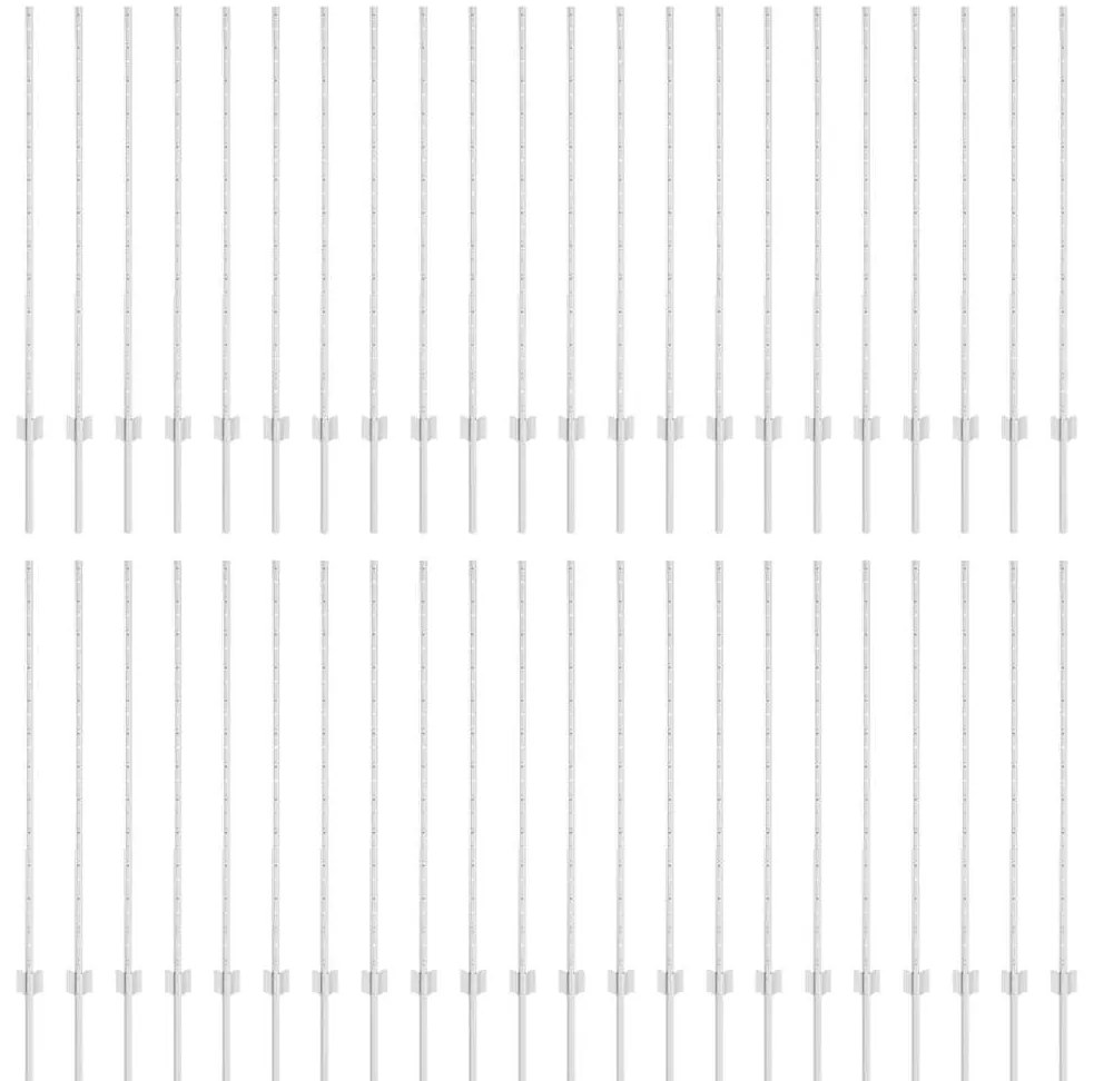 vidaXL Μεταλλικές Στήλες Φράχτη Ασημί 44 pcs Ασημί