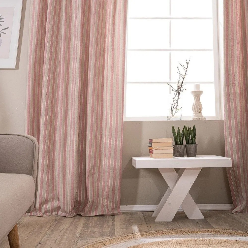 Κουρτίνα Prado 06 Pink Teoran 140x275 Cotton-Polyester