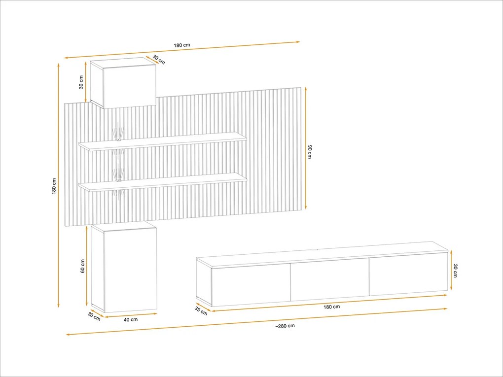 Swap XIX Σύνθεση Καφέ δρυς 280x180x40