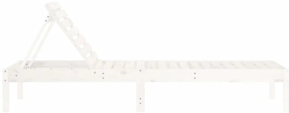 vidaXL Ξαπλώστρες 2 τεμ. Λευκές 199,5x60x74 εκ. από Μασίφ Ξύλο Πεύκου